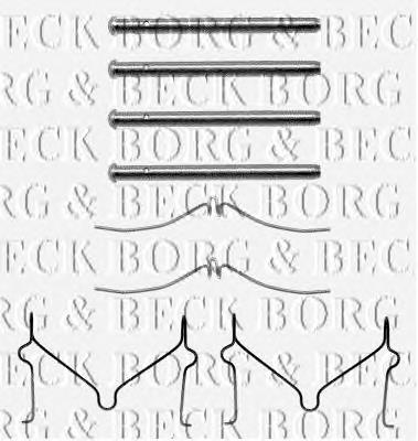 BBK1082 Borg&beck kit de molas de fixação de sapatas de disco dianteiras