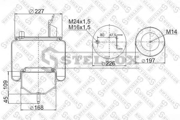 Coxim pneumático (suspensão de lâminas pneumática) do eixo SP556420K01 Sampa Otomotiv‏