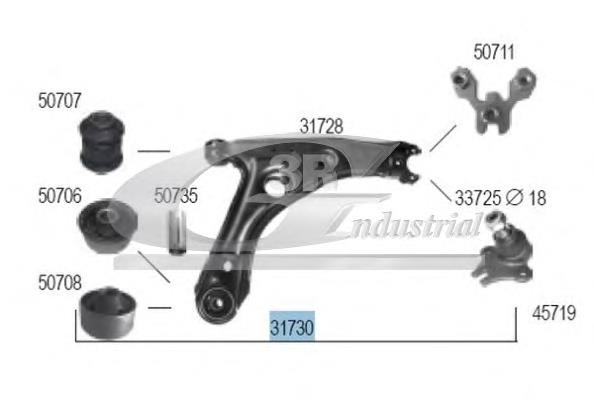 31730 3RG braço oscilante inferior direito de suspensão dianteira