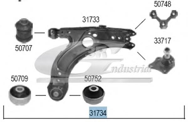 31734 3RG braço oscilante inferior direito de suspensão dianteira