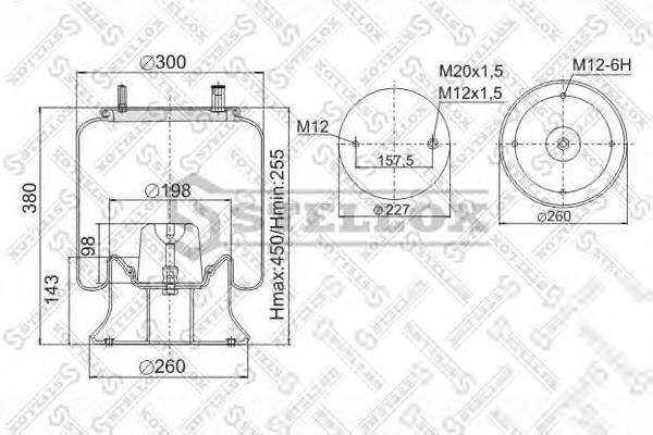 90-41561-SX Stellox coxim pneumático (suspensão de lâminas pneumática do eixo)