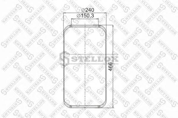 9018880SX Stellox coxim pneumático (suspensão de lâminas pneumática do eixo dianteiro)