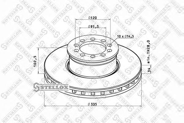 8500726SX Stellox disco do freio dianteiro