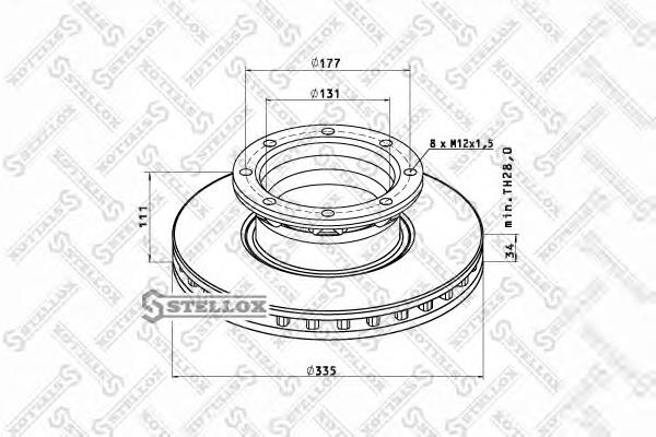 8500725SX Stellox disco do freio traseiro