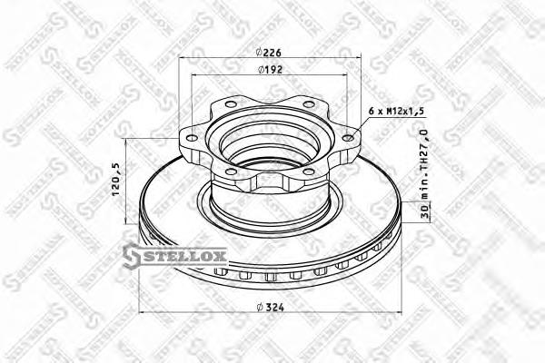 8500724SX Stellox disco do freio traseiro