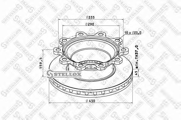 8500809SX Stellox disco do freio traseiro