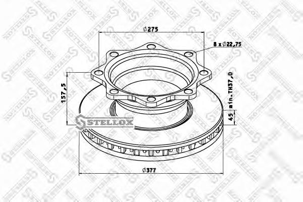 8500784SX Stellox disco do freio traseiro