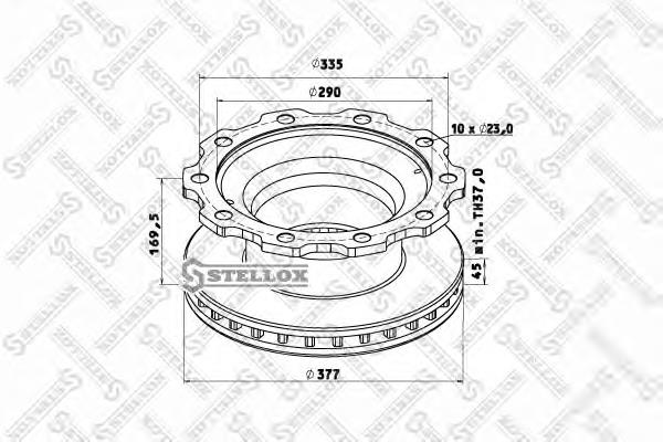 8500806SX Stellox disco do freio traseiro