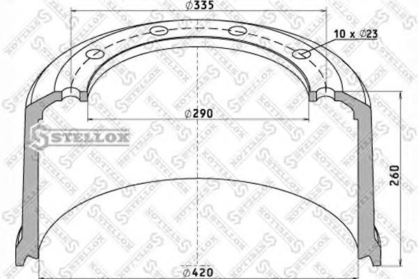 8500049SX Stellox tambor do freio traseiro