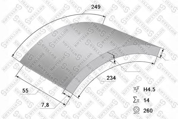 8501152SX Stellox placa sobreposta do freio dianteira (truck)