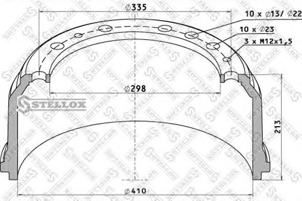 8500013SX Stellox tambor do freio traseiro