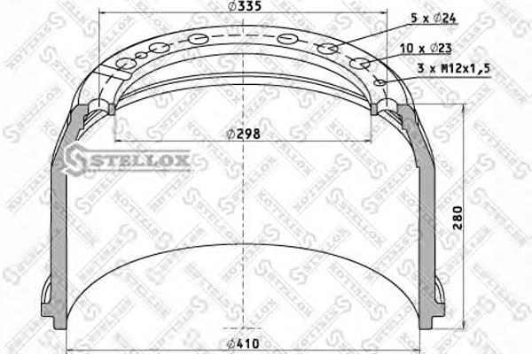 8500030SX Stellox tambor do freio traseiro