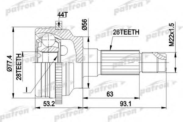 ШРУС наружный передний PCV1473 Patron