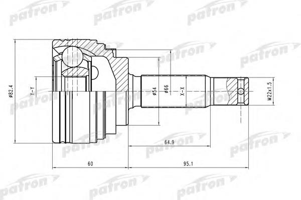 PCV2023 Patron junta homocinética externa dianteira