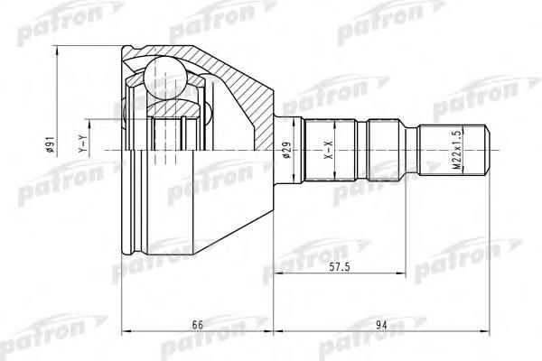 PCV1613 Patron junta homocinética externa dianteira