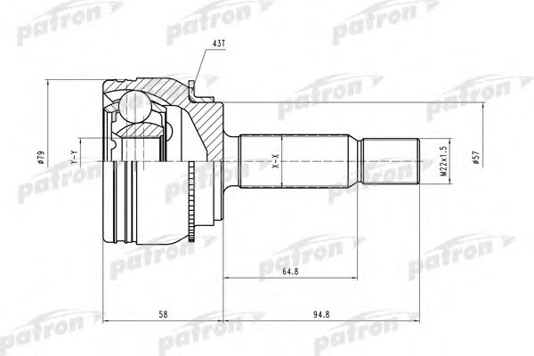 PCV2112 Patron junta homocinética externa dianteira