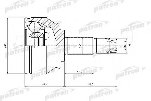 PCV1550 Patron junta homocinética externa dianteira