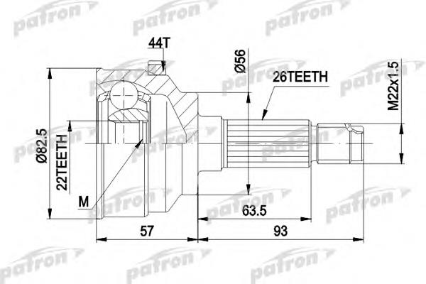 0K20225400 Hyundai/Kia semieixo (acionador dianteiro direito)