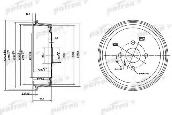 Купить PDR1122 Patron Тормозной барабан