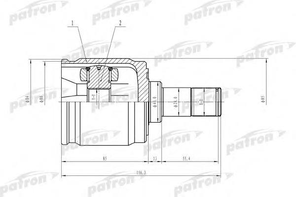 ШРУС внутренний передний правый PCV3009 Patron