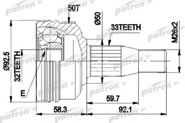 ШРУС наружный передний PCV8957 Patron