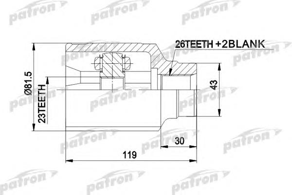 PCV8301 Patron junta homocinética interna dianteira direita