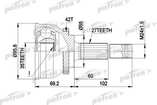 Junta homocinética externa dianteira 392115M325 Nissan