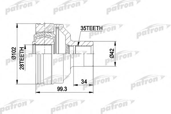 ШРУС внутренний передний правый PCV5013 Patron