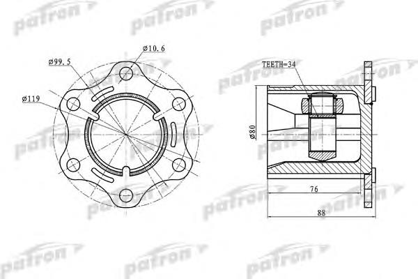 Купить PCV5004 Patron ШРУС внутренний