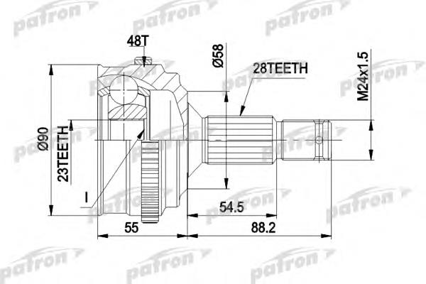 Полуось (привод) передняя правая PCV1179 Patron