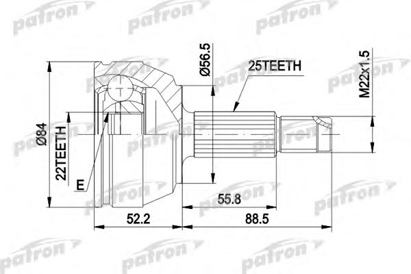 PCV1125 Patron junta homocinética externa dianteira