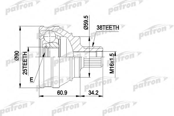 PCV1119 Patron junta homocinética externa dianteira