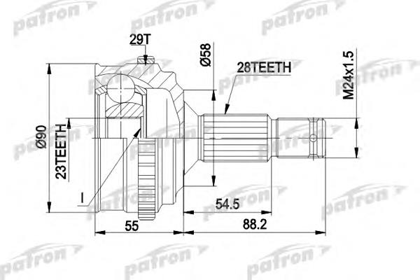 PCV1263 Patron semieixo (acionador dianteiro direito)