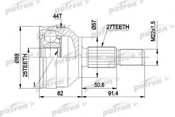 PCV1200 Patron junta homocinética externa dianteira