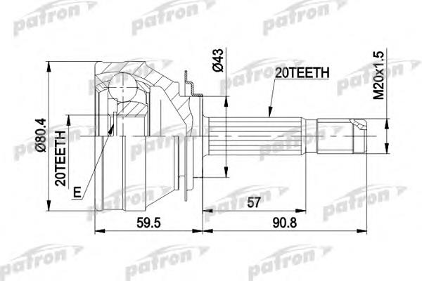 PCV1019 Patron junta homocinética externa dianteira