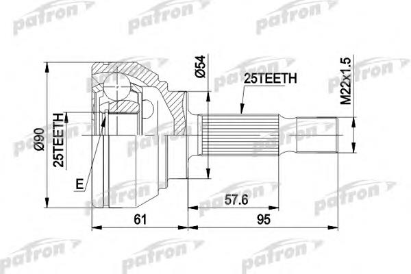 PCV1006 Patron junta homocinética externa dianteira