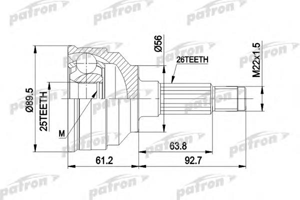 PCV1059 Patron junta homocinética externa dianteira