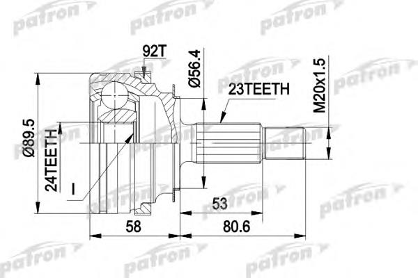 PCV1108 Patron junta homocinética externa dianteira