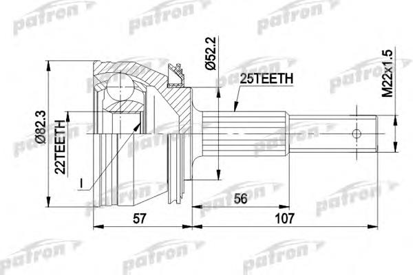 PCV1087 Patron junta homocinética externa dianteira