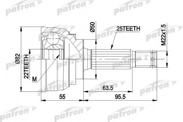 PCV1026 Patron junta homocinética externa dianteira