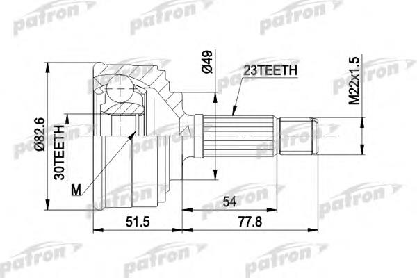 PCV1044 Patron junta homocinética externa dianteira direita