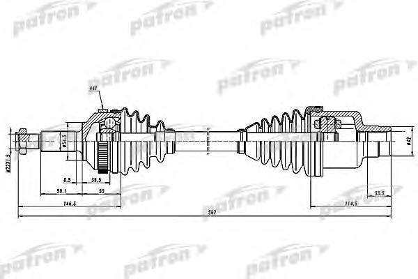 PDS1258 Patron semieixo (acionador dianteiro direito)