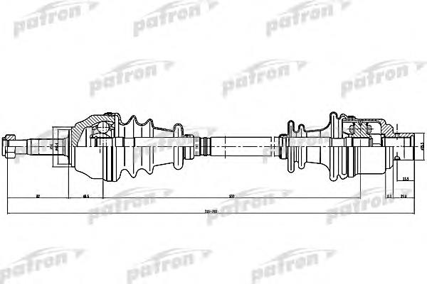 PDS1075 Patron semieixo (acionador dianteiro direito)