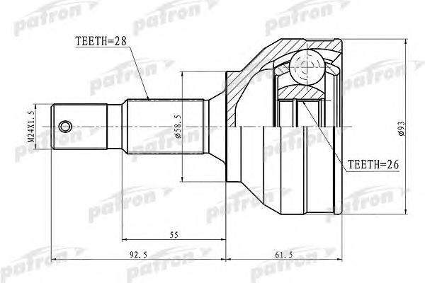 PCV3115 Patron Полуось передняя, правая