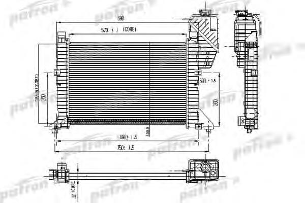 PRS3464 Patron radiador de esfriamento de motor