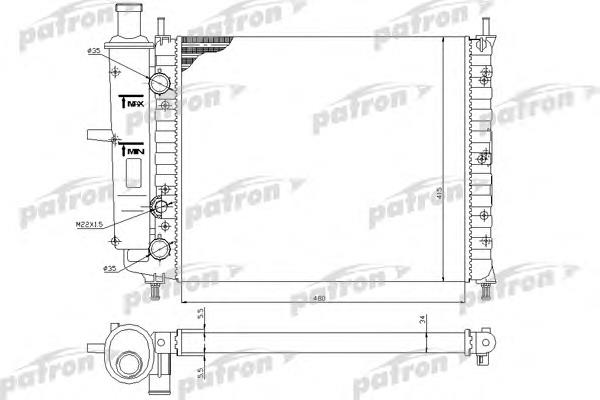 PRS3057 Patron radiador de esfriamento de motor