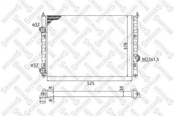 1025010SX Stellox radiador de esfriamento de motor