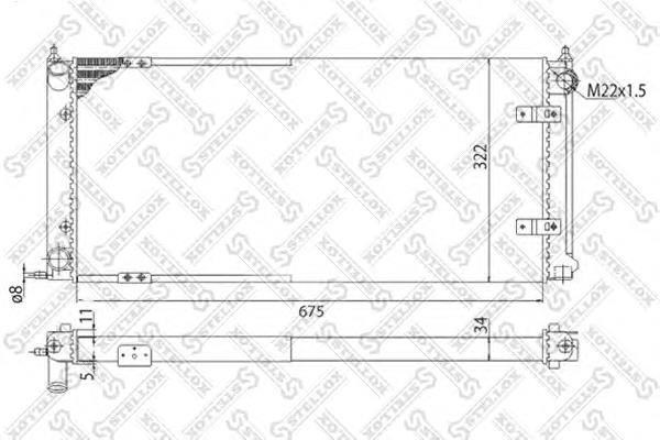 1025012SX Stellox radiador de esfriamento de motor