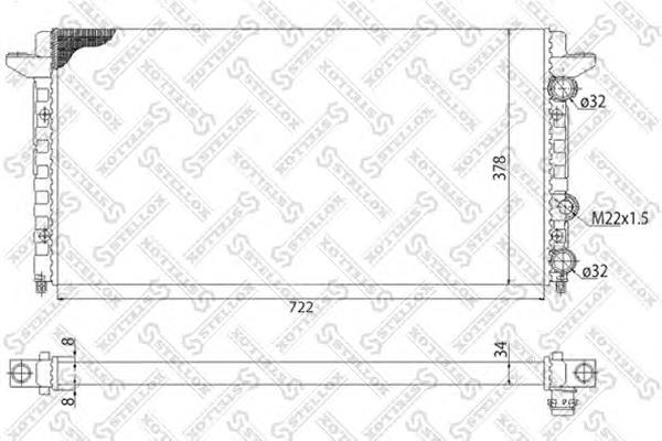 1025011SX Stellox radiador de esfriamento de motor