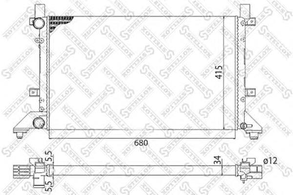 1025007SX Stellox radiador de esfriamento de motor